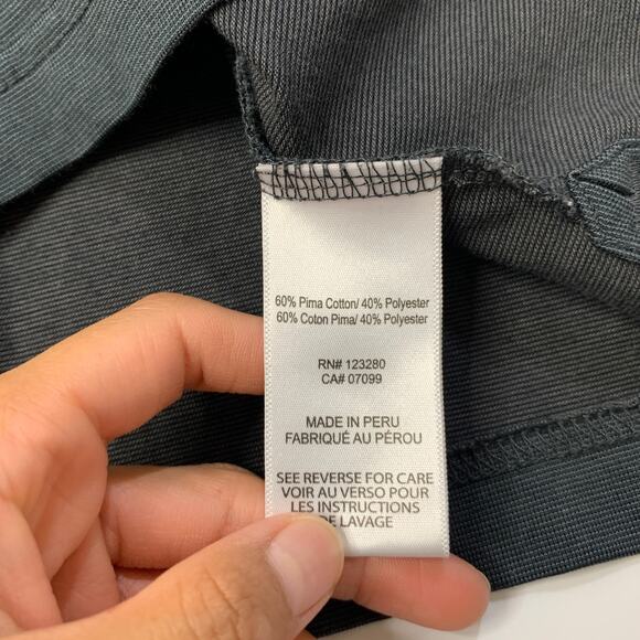 Travis Mathew Shirt Mens M Medium Charcoal Cotton Blend Short Sleeve Golf Polo - Picture 6 of 9